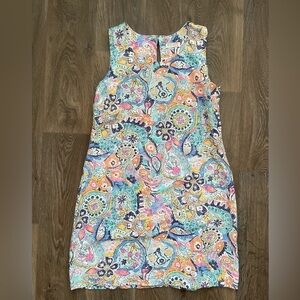 Escape by Habitat XS Paisley Floral Shift Dress Rayon Tencel Coastal Cottagecore